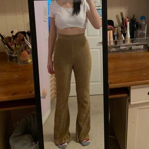 Cactus Green Corduroy Flare Pants